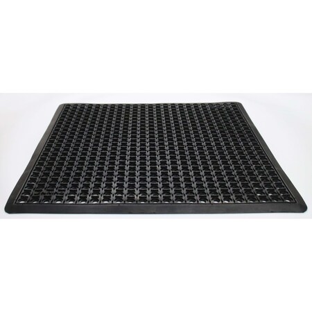 Rhino Mats B-Series Anti-Fatigue Drainage Mat, Rubber, Drainage Holes, 3 ft W x 3 ft L, Black BS-3636B
